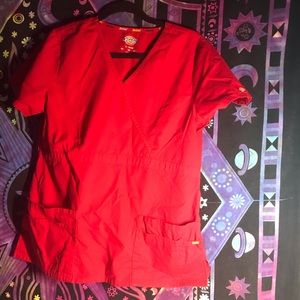 red dickies scrub top